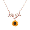 Delicate Sunflower Pendant Choker Necklace For Women Creative Imitation Pearls Jewelry Necklace Clothes Accessories