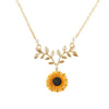 Delicate Sunflower Pendant Choker Necklace For Women Creative Imitation Pearls Jewelry Necklace Clothes Accessories