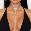 Delysia King Rhinestone Double Jewelry Women's Long Necklace Clavicle Chain