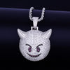 Demon Evil Expression Necklace & Pendant Gold Color Plated Bling Zircon Hip Hop Rock Street Jewelry