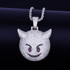 Demon Evil Expression Necklace & Pendant Gold Color Plated Bling Zircon Hip Hop Rock Street Jewelry