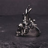 Demon Mask Skull Open Ring Vintage Men's Titanium Steel Domineering Punk Hip Hop Rock Jewelry