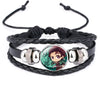 Demon Slayer Kimetsu No Yaiba Bracelet Kamado Tanjirou Cosplay Leather Bracelet Bangle for Women Men Jewelry