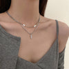 Design Double-Layer Necklace for Women 2021  Titanium Steel Ins Hip Hop Clavicle Chain Light  Accessories
