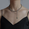 Design Double-Layer Necklace for Women 2021  Titanium Steel Ins Hip Hop Clavicle Chain Light  Accessories