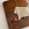 Design Sense Macarone Color Heart Pendant Gold Necklace For Woman’s Korean Sweet Jewelry Girl's Romantic Clavicle Chain