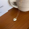 Design Sense Macarone Color Heart Pendant Gold Necklace For Woman’s Korean Sweet Jewelry Girl's Romantic Clavicle Chain