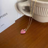 Design Sense Macarone Color Heart Pendant Gold Necklace For Woman’s Korean Sweet Jewelry Girl's Romantic Clavicle Chain