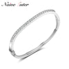 Design Simple Jewelry Cubic Zirconia Cuff Bangle Crystal Charms Bracelets & Bangles For Women Ladie's Love Gift Minimalist