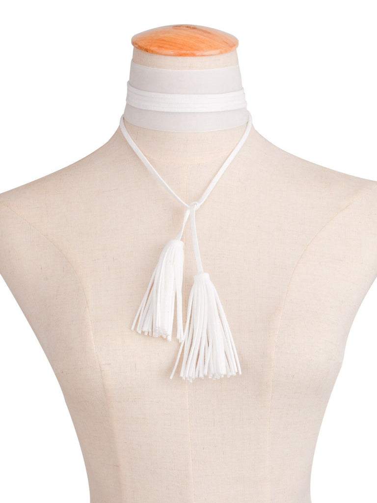 Designer Tassel Long Necklace Women Leather Necklaces 2 Colors High Street Jewelry Harness Neck Choker Gothic Style