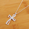Designer jewelry 925 Stamped Silver Pretty noble crystal cross pendant Necklace For Women party wedding Holiday gifts