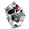 Devil Baron Shape Inlaid Red Rhinestone Ring for Men Creative Emo Punk Hip Hop Glamour Party Jewelry Accessories 2022 Ring Trend