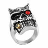 Devil Baron Shape Inlaid Red Rhinestone Ring for Men Creative Emo Punk Hip Hop Glamour Party Jewelry Accessories 2022 Ring Trend