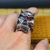 Devil Baron Shape Inlaid Red Rhinestone Ring for Men Creative Emo Punk Hip Hop Glamour Party Jewelry Accessories 2022 Ring Trend