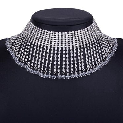 Rhinestone Chokers Necklaces for Women Fashion Choker Statement Necklace Crystal Bib Collar Jewelry Gold Silver Color