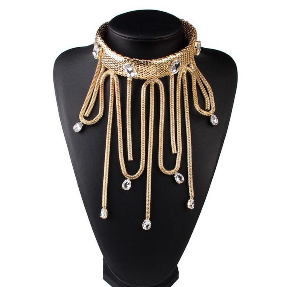 DiLiCa Vintage Necklace Choker Women Bib Statement Necklaces Collar Chokers Gold Silver Color Necklaces&Pendants Jewelry