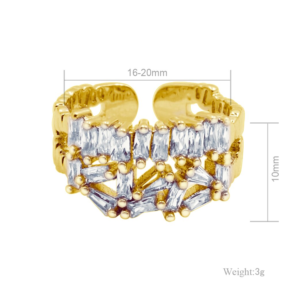 Diamond Bangle Ring Set  zircon Korean style simple personality bracelet color retention adjustable gift for her elegant