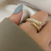 Diamond Engagement Rings For Women Finger Gold Colour Ring Aesthetic Accessories  Jewelry Trend  GaaBou