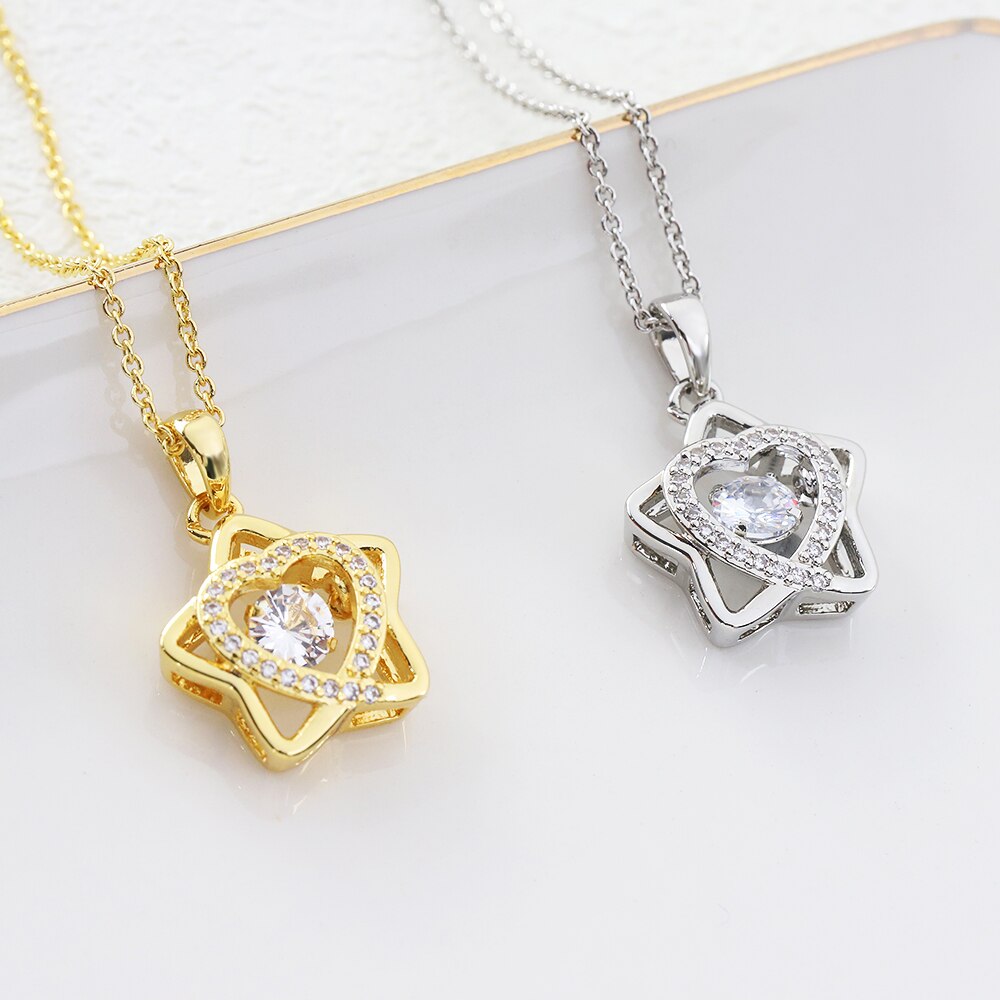 Diamond Pentagram Necklace Retro Valentine's Day Birthday Gift 2022 Fashionable Simple Classic unique gift for her