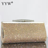 Diamond Silver Clutches Long hand Bag Gold Ladies Rhinestone Evening Bag Chain Shoulder Bag Party Banquet Evening Clutch Bags