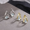 Diamond Simple Earrings Women's Gold Crystals Earring Piercing Ear 925 Stamp Silver Color Wedding Party Jewelry