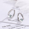 Diamond Simple Earrings Women's Gold Crystals Earring Piercing Ear 925 Stamp Silver Color Wedding Party Jewelry