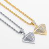Dimensional Triangle Pendant Sweater Chain Crystal Stone Three Dimensional Shape Of Bling Bling Necklace Hip Hop Necklace