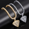 Dimensional Triangle Pendant Sweater Chain Crystal Stone Three Dimensional Shape Of Bling Bling Necklace Hip Hop Necklace