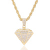 Dimensional Triangle Pendant Sweater Chain Crystal Stone Three Dimensional Shape Of Bling Bling Necklace Hip Hop Necklace