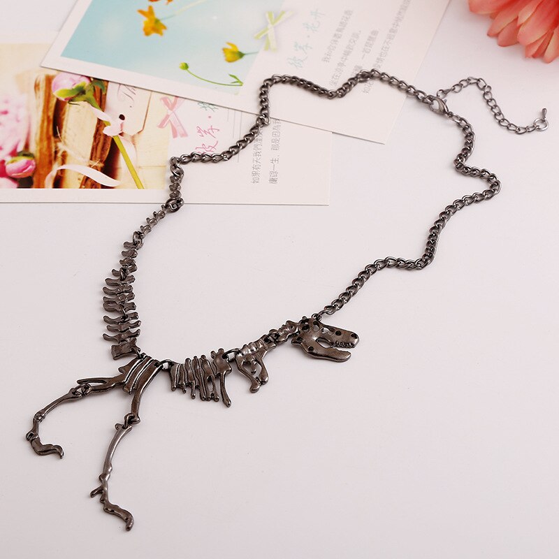 Dinosaur Vintage Necklace Short Collar Costume Jewelry for Women Teens