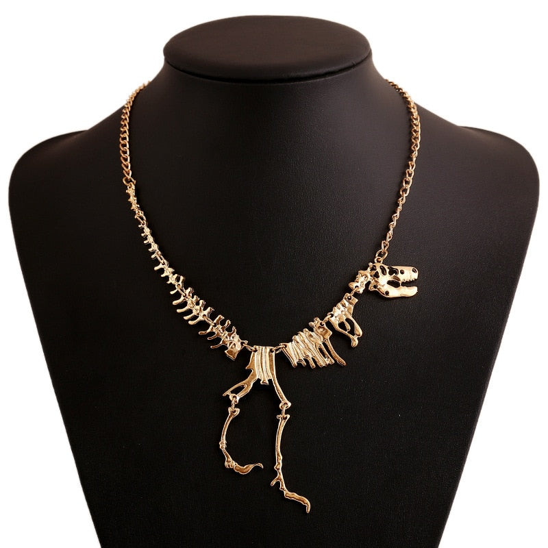 Dinosaur Vintage Necklace Short Collar Costume Jewelry for Women Teens