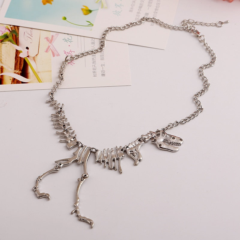 Dinosaur Vintage Necklace Short Collar Costume Jewelry for Women Teens
