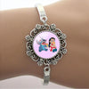 Disney Creative Design Funny Stitch Bracelet Star Baby Cartoon Bracelet Glass Jewelry  Cabochon Dome Bracelet