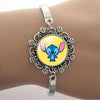 Disney Creative Design Funny Stitch Bracelet Star Baby Cartoon Bracelet Glass Jewelry  Cabochon Dome Bracelet