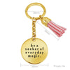 Diy Pink tassel charm keychain cute keyring engraved keychains birthday gift