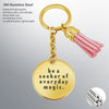 Diy Pink tassel charm keychain cute keyring engraved keychains birthday gift