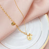 Do Not Fade Kpop Gold Heart Key Pandent Necklace for Women Trendy Goodluck Stainless Steel Chain Necklaces Party Girls Jewelry