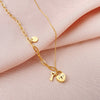 Do Not Fade Kpop Gold Heart Key Pandent Necklace for Women Trendy Goodluck Stainless Steel Chain Necklaces Party Girls Jewelry