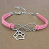 Dog Paws  Friends Heart Unicorn Animal Infinity Love Charm Bracelets  Jewelry Women Men Girl Boy Unisex Gift 20 Colors