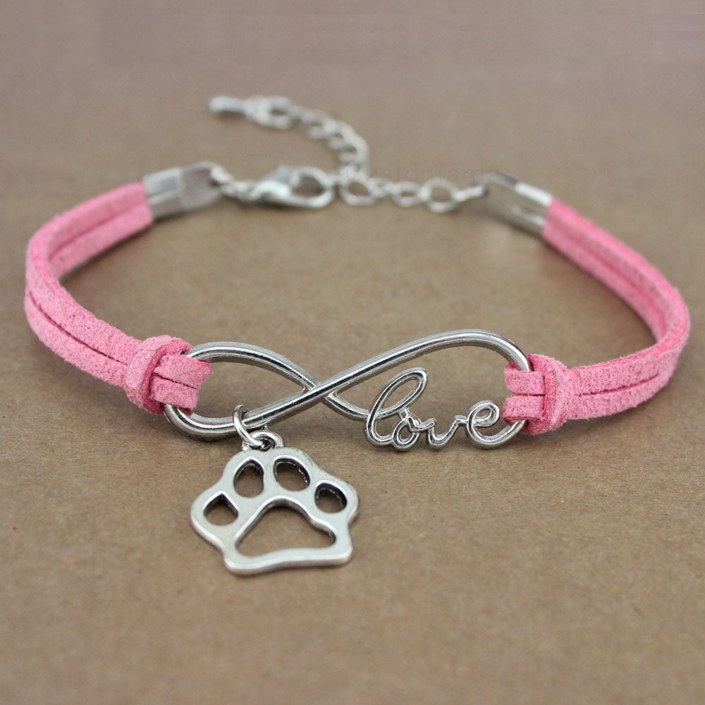 Dog Paws  Friends Heart Unicorn Animal Infinity Love Charm Bracelets  Jewelry Women Men Girl Boy Unisex Gift 20 Colors
