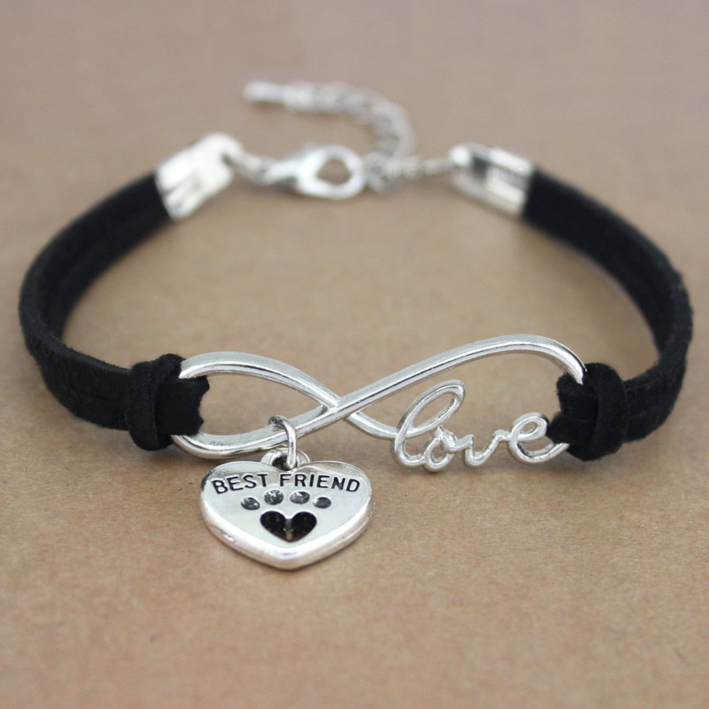 Dog Paws  Friends Heart Unicorn Animal Infinity Love Charm Bracelets  Jewelry Women Men Girl Boy Unisex Gift 20 Colors
