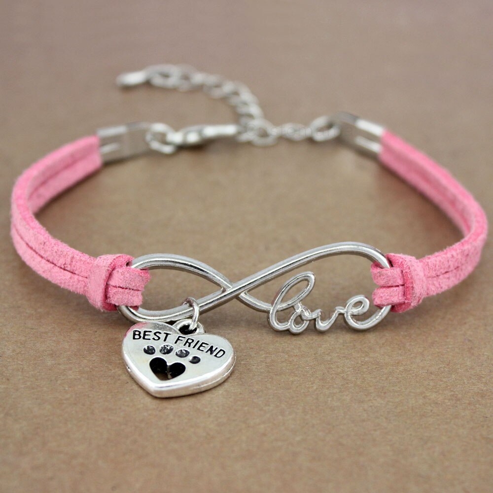 Dog Paws  Friends Heart Unicorn Animal Infinity Love Charm Bracelets  Jewelry Women Men Girl Boy Unisex Gift 20 Colors