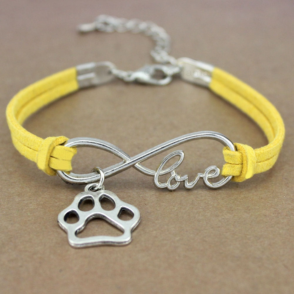 Dog Paws  Friends Heart Unicorn Animal Infinity Love Charm Bracelets  Jewelry Women Men Girl Boy Unisex Gift 20 Colors