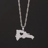 Dominican Republic Map Hollow With Heart Pendant Necklace Women Men Stainless Steel Maps Item Ethnic Jewelry 2021 Gifts Friends