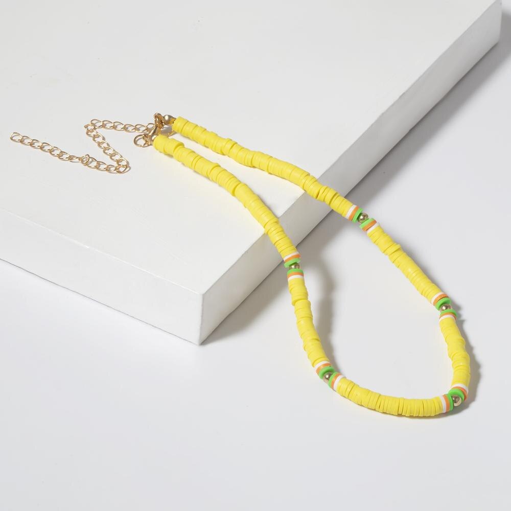 Donarsei 2021 Colorful Clay Choker Necklace For Women Bohemian Adjustable Soft Pottery Collar Necklace Boho Jewelry