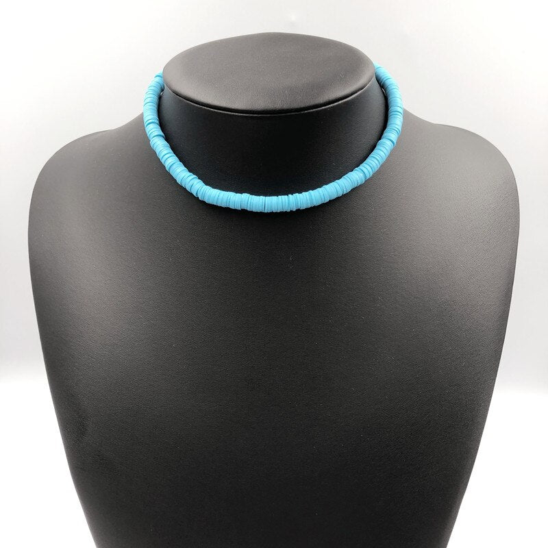 Donarsei 2021 Colorful Clay Choker Necklace For Women Bohemian Adjustable Soft Pottery Collar Necklace Boho Jewelry