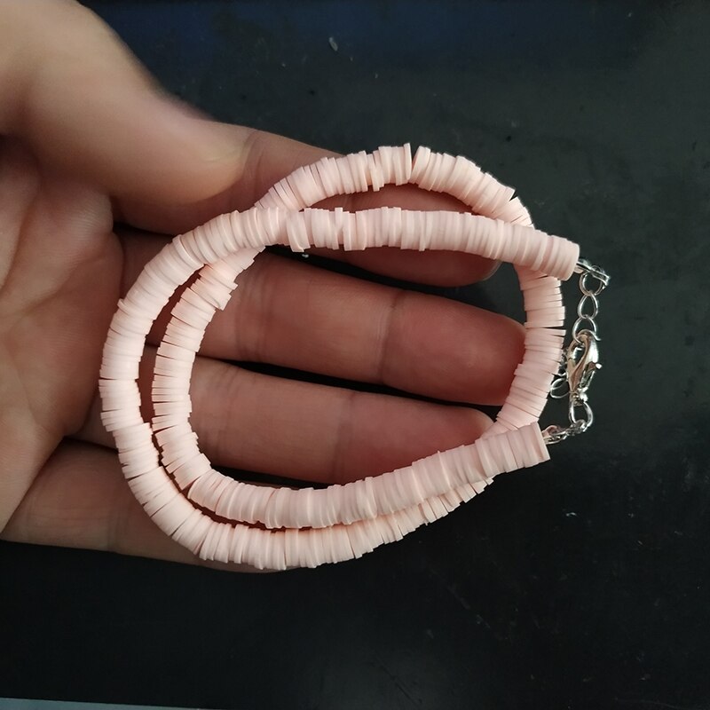 Donarsei 2021 Colorful Clay Choker Necklace For Women Bohemian Adjustable Soft Pottery Collar Necklace Boho Jewelry