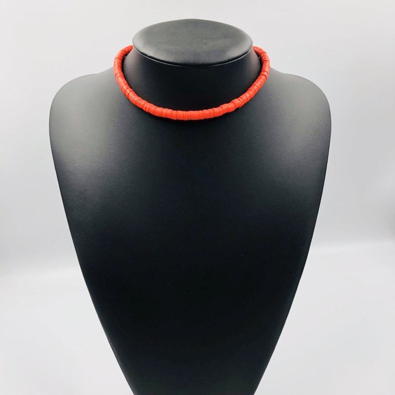Donarsei 2021 Colorful Clay Choker Necklace For Women Bohemian Adjustable Soft Pottery Collar Necklace Boho Jewelry