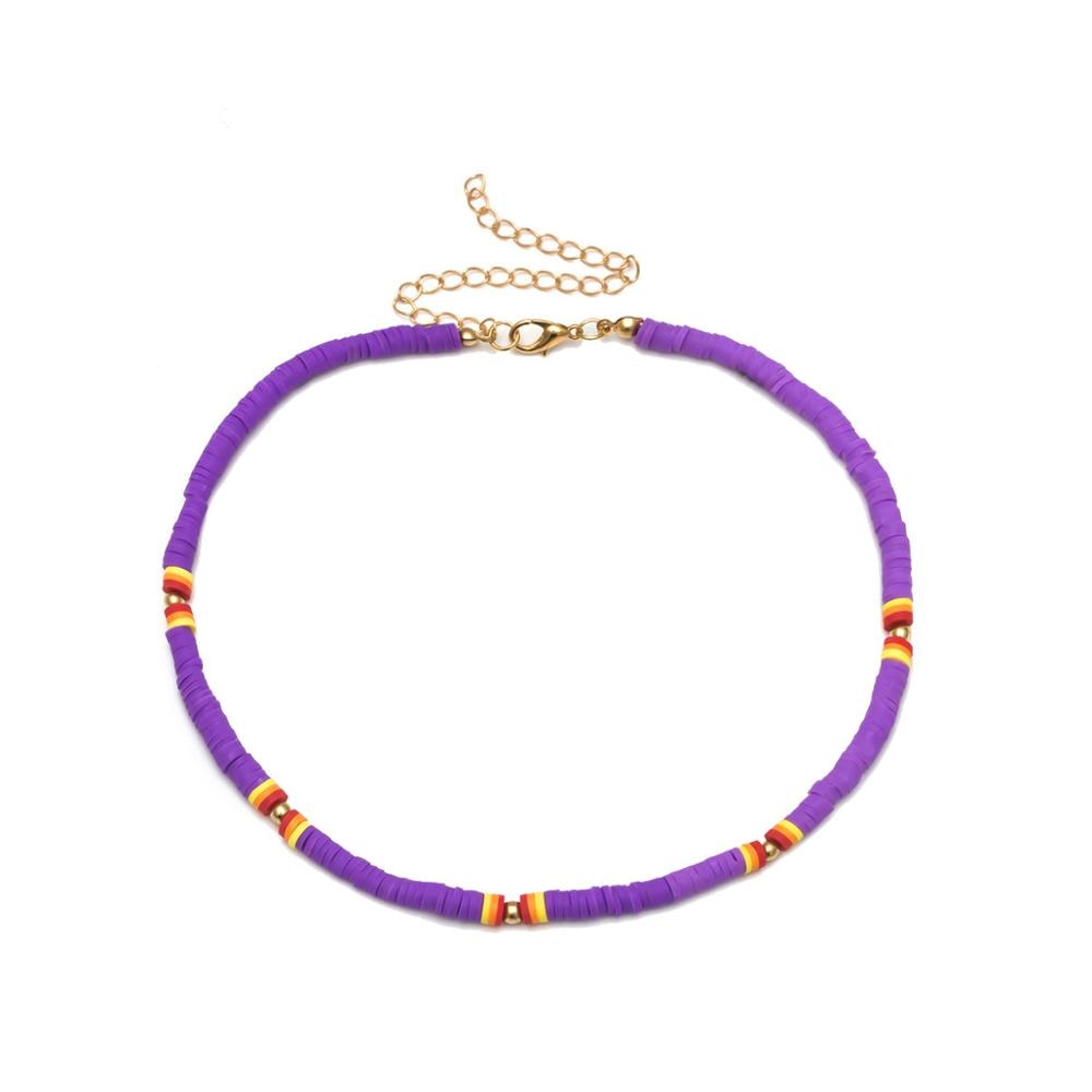 Donarsei 2021 Colorful Clay Choker Necklace For Women Bohemian Adjustable Soft Pottery Collar Necklace Boho Jewelry