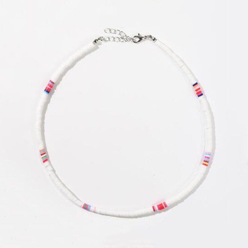 Donarsei 2021 4mm Clay Choker Necklace For Women Beach Bohemian Handmade Adjustable Colorful Soft Pottery Necklace